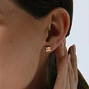 Серьги пусеты из красного золота с фианитами