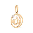 Подвеска из красного золота с фианитом