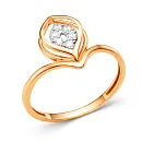 Кольцо из красного золота с фианитами