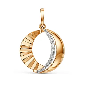 Подвеска из красного золота с фианитами