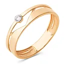 Кольцо из красного золота с фианитом