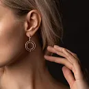 Серьги из красного золота с фианитами