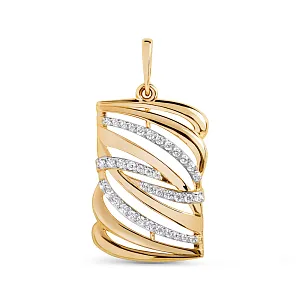 Подвеска из красного золота с фианитами