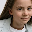 Серьги детские из красного золота с фианитами