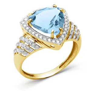 Кольцо из желтого золота с swiss топазом