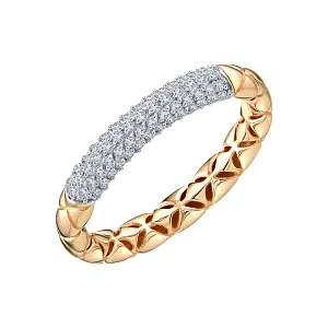 Кольцо из красного золота с фианитами