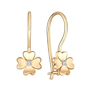 Серьги из красного золота с бриллиантами