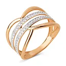 Кольцо из красного золота с фианитами