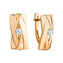 Серьги из красного золота с фианитами