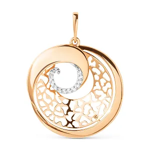 Подвеска из красного золота с фианитами