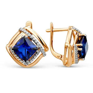 Серьги из красного золота с корундами