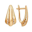 Серьги из красного золота с фианитами