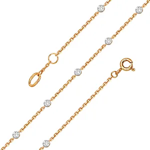 Браслет из красного золота с фианитами