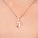 Подвеска из красного золота с фианитами