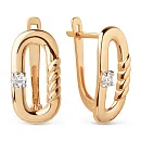 Серьги из красного золота с фианитами