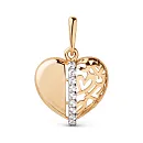 Подвеска из красного золота с фианитами