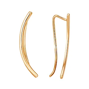 Серьги каффы из красного золота