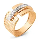 Кольцо из красного золота с фианитами