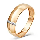 Кольцо из красного золота с фианитами