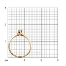 Кольцо из красного золота с бриллиантом