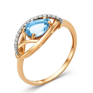 Кольцо из красного золота с swiss топазом