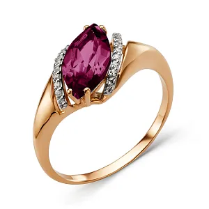 Кольцо из красного золота с корундом