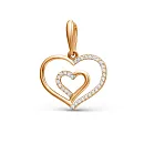 Подвеска из красного золота с фианитами