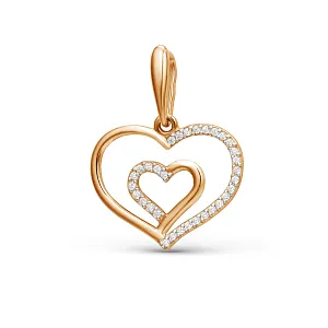 Подвеска из красного золота с фианитами