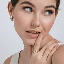 Кольцо из красного золота с фианитами