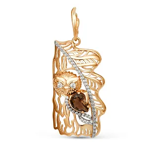 Подвеска из красного золота с раухтопазом