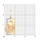 Подвеска из красного золота с фианитами