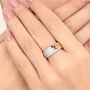 Кольцо из красного золота с фианитами