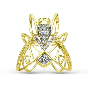 Подвеска из желтого золота с фианитами