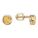 Серьги пусеты из красного золота с цитринами