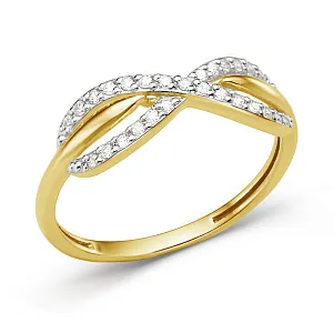 Кольцо из желтого золота с фианитами