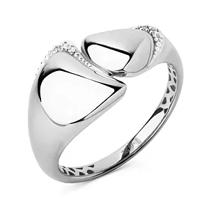 Кольцо из белого золота с фианитами