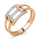 Кольцо из красного золота с фианитами