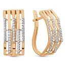 Серьги из красного золота с фианитами