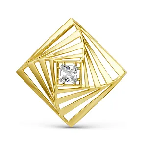 Подвеска из желтого золота с фианитом