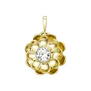 Подвеска из желтого золота с фианитом