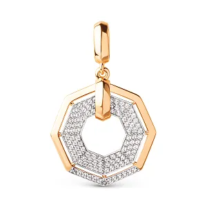 Подвеска из красного золота с фианитами