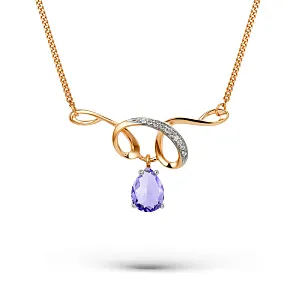 Колье из красного золота с аметистом