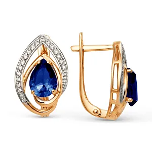 Серьги из красного золота с корундами