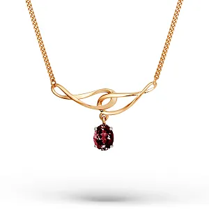 Колье из красного золота с гранатом