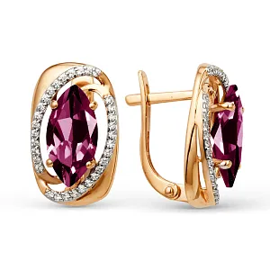 Серьги из красного золота с корундами