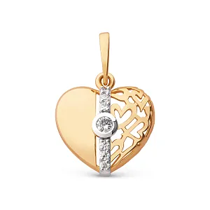 Подвеска из красного золота с фианитами