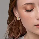 Серьги из красного золота с фианитами