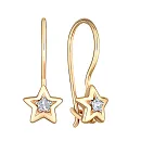 Серьги детские из красного золота с бриллиантами