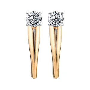 Серьги из красного золота с бриллиантами