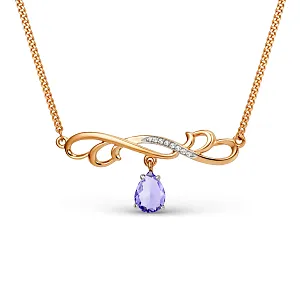 Колье из красного золота с аметистом